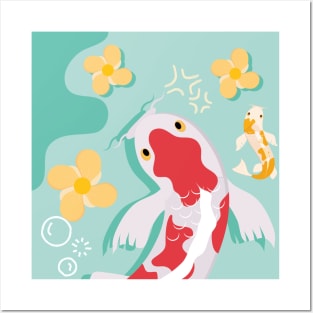 Koi fish art japanese style Posters and Art